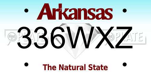 336WXZ Arkansas License Plate
