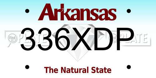336XDP Arkansas License Plate