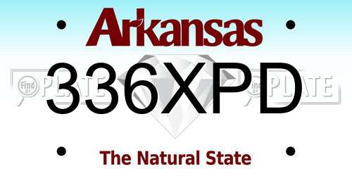 336XPD Arkansas License Plate