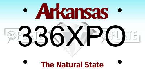 336XPO Arkansas License Plate