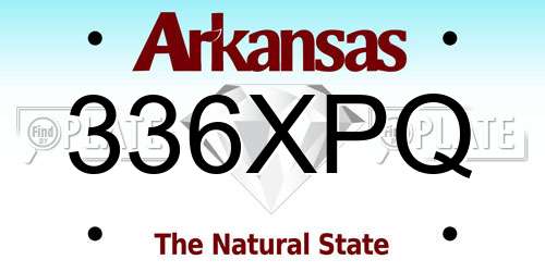 336XPQ Arkansas License Plate