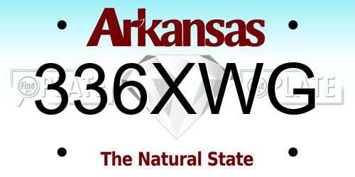 336XWG Arkansas License Plate