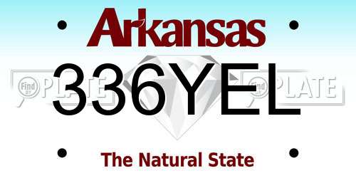 336YEL Arkansas License Plate