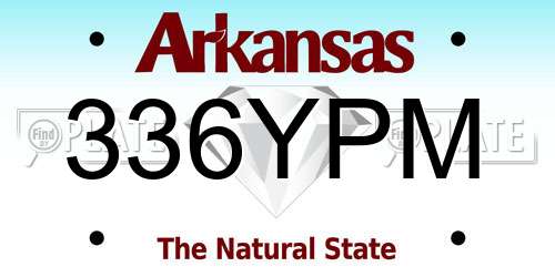 336YPM Arkansas License Plate