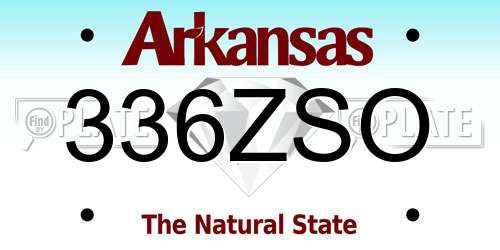 336ZSO Arkansas License Plate