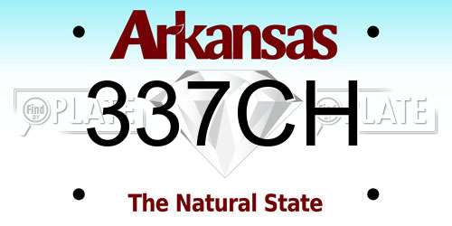 337CH Arkansas License Plate