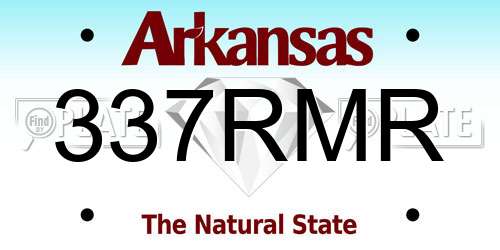 337RMR Arkansas License Plate