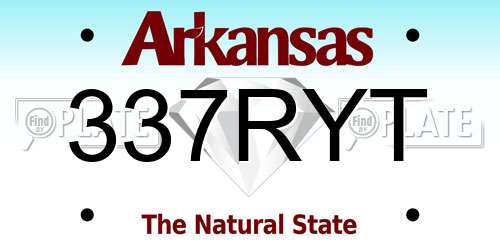 337RYT Arkansas License Plate