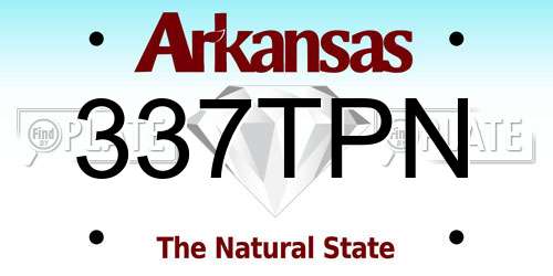 337TPN Arkansas License Plate