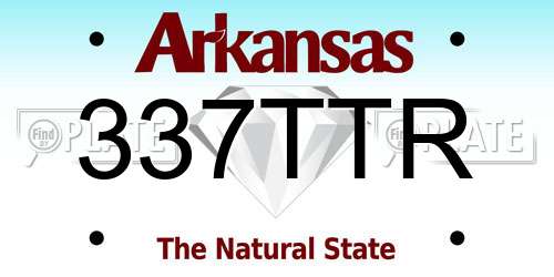 337TTR Arkansas License Plate