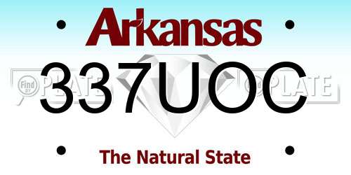 337UOC Arkansas License Plate