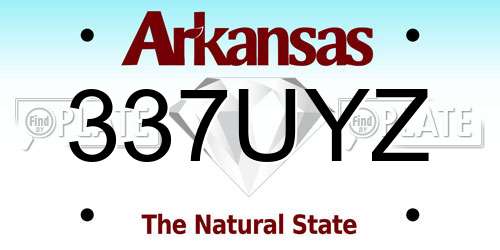 337UYZ Arkansas License Plate