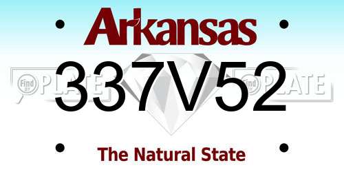 337V52 Arkansas License Plate