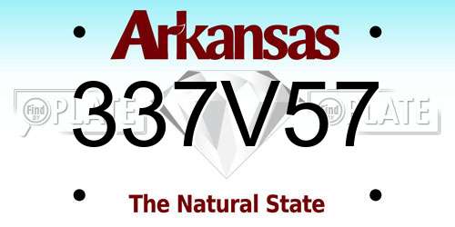 337V57 Arkansas License Plate