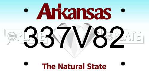 337V82 Arkansas License Plate