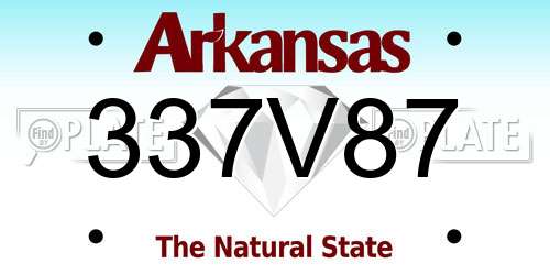 337V87 Arkansas License Plate
