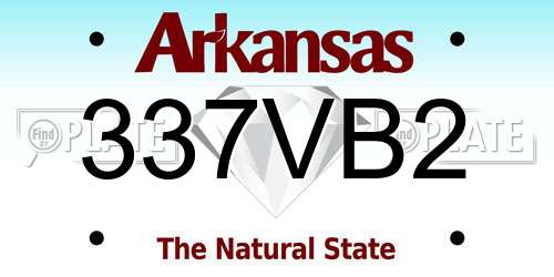 337VB2 Arkansas License Plate