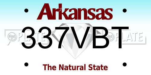 337VBT Arkansas License Plate