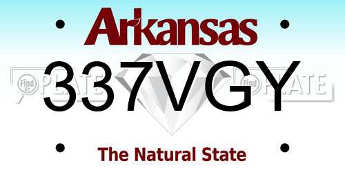 337VGY Arkansas License Plate