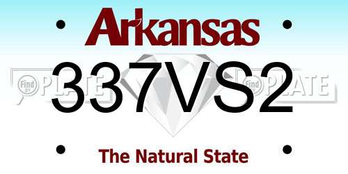 337VS2 Arkansas License Plate
