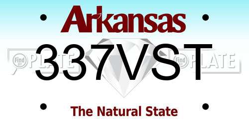 337VST Arkansas License Plate