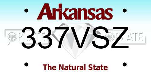 337VSZ Arkansas License Plate