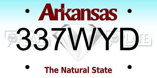 337WYD Arkansas License Plate