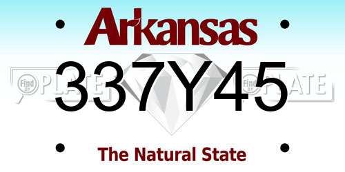 337Y45 Arkansas License Plate