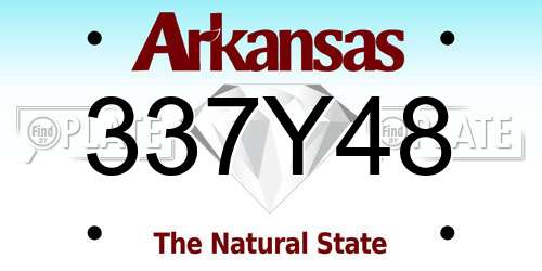 337Y48 Arkansas License Plate