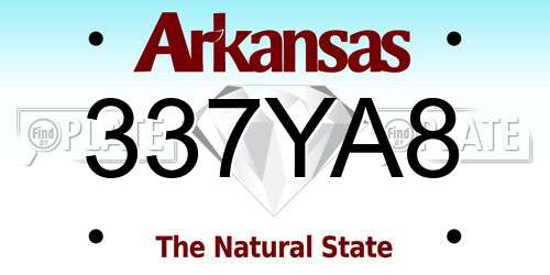 337YA8 Arkansas License Plate