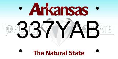 337YAB Arkansas License Plate