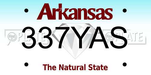 337YAS Arkansas License Plate