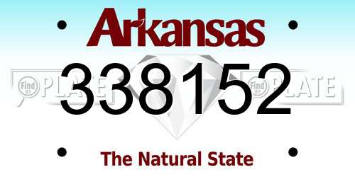 338152 Arkansas License Plate