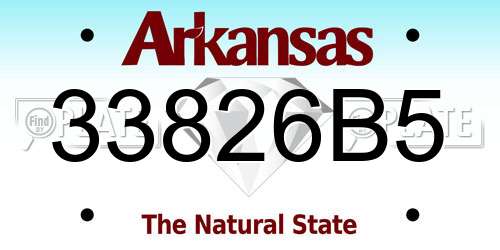 33826B5 Arkansas License Plate