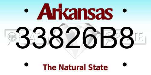 33826B8 Arkansas License Plate