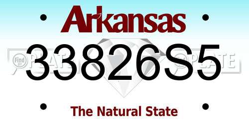33826S5 Arkansas License Plate