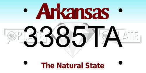 3385TA Arkansas License Plate