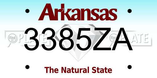 3385ZA Arkansas License Plate