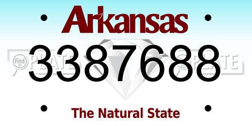 3387688 Arkansas License Plate