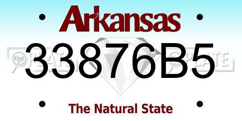 33876B5 Arkansas License Plate