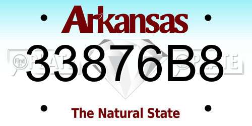 33876B8 Arkansas License Plate