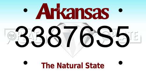 33876S5 Arkansas License Plate