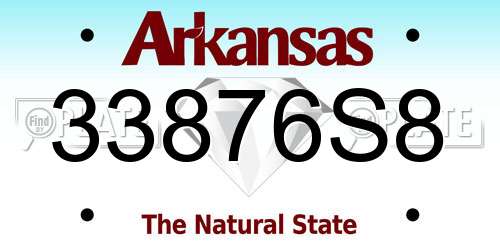 33876S8 Arkansas License Plate