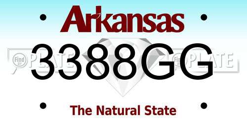 3388GG Arkansas License Plate