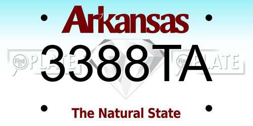 3388TA Arkansas License Plate