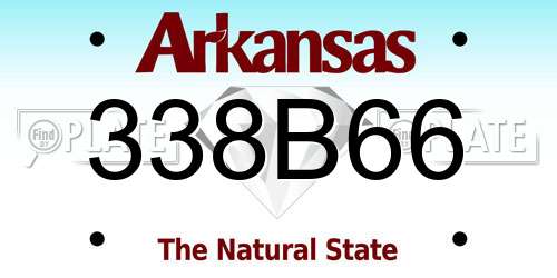 338B66 Arkansas License Plate