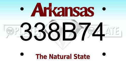 338B74 Arkansas License Plate