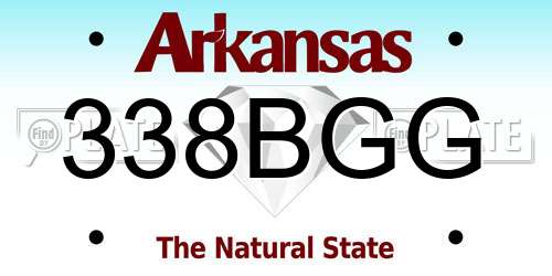 338BGG Arkansas License Plate