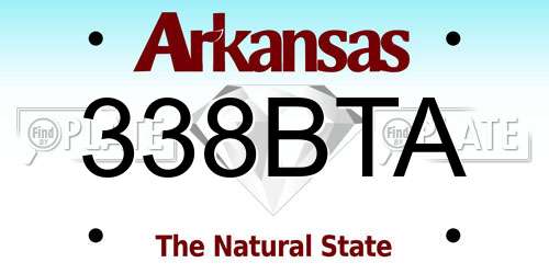 338BTA Arkansas License Plate