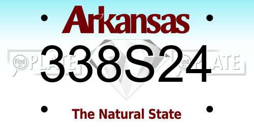 338S24 Arkansas License Plate